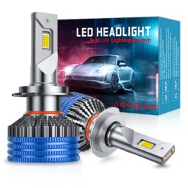 H7 led headlight bulb CSP4575 chips double cooper tubes running lights